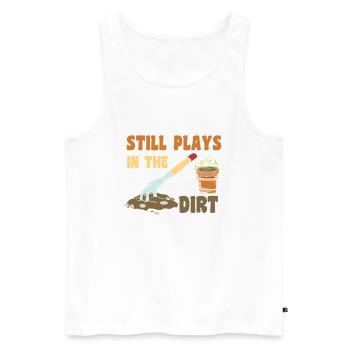 Le jardinage joue toujours à Dirt Gardener - Débardeur bio Premium Homme - blanc - Devant - Michal (187cm)