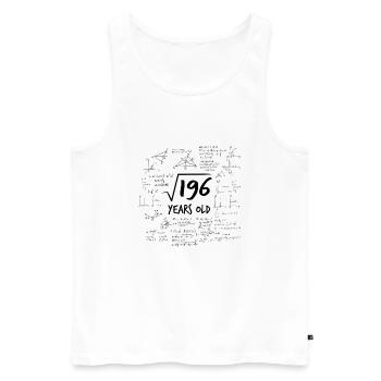 14ème anniversaire de 196 Mathématiques Nerd Math - Débardeur bio Premium Homme - blanc - Devant - AI Model Male 178 light (178cm)