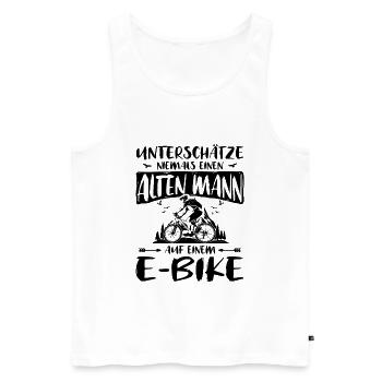 Mann E Bike E-Bike Radfahrer - Männer Premium Bio Tank Top - Weiß - Vorne - Michal (187cm)