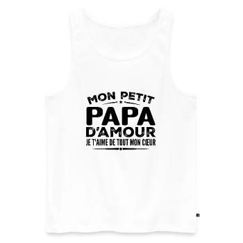 Gift Dad of love I love you with all my heart - Men's Premium Organic Tank Top - white - Front - Michal (187cm)