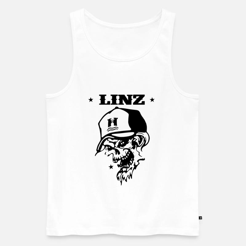 Linz - Männer Premium Bio Tank Top - Weiß
