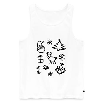 motifs de Noël Cadeaux de Noël photo - Débardeur bio Premium Homme - blanc - Devant - Michal (187cm)