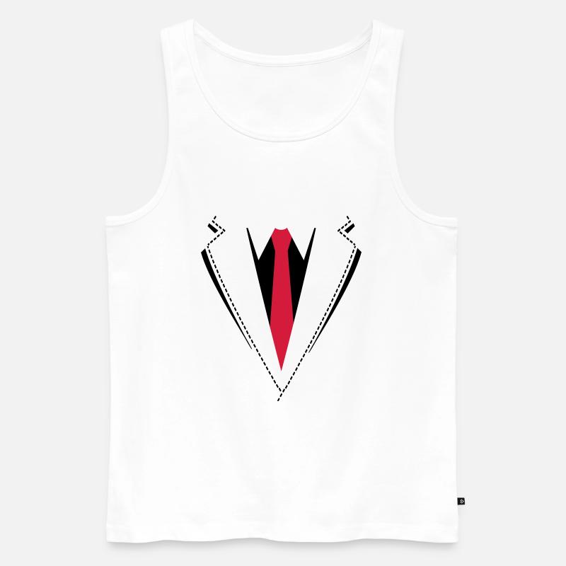 Fliege oder Krawatte Kostüm. - Männer Premium Bio Tank Top - Weiß