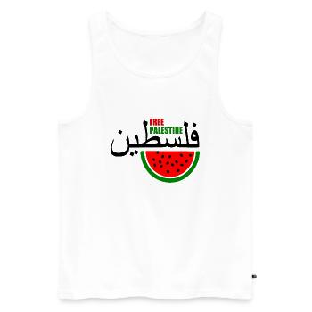 Free palestine فلسطين - Männer Premium Bio Tank Top - Weiß - Vorne - AI Model Male 178 light (178cm)