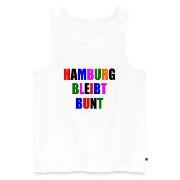 hamburg bleibt bunt - Männer Premium Bio Tank Top - Weiß - Vorne - Michal (187cm)