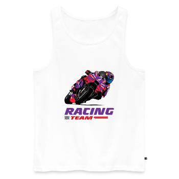 Motorcycle Racing - Superbike - Men's Premium Organic Tank Top - white - Front - AI Model Male 178 light (178cm)