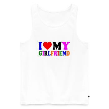 I love my girlfriend - Männer Premium Bio Tank Top - Weiß - Vorne - AI Model Male 178 light (178cm)