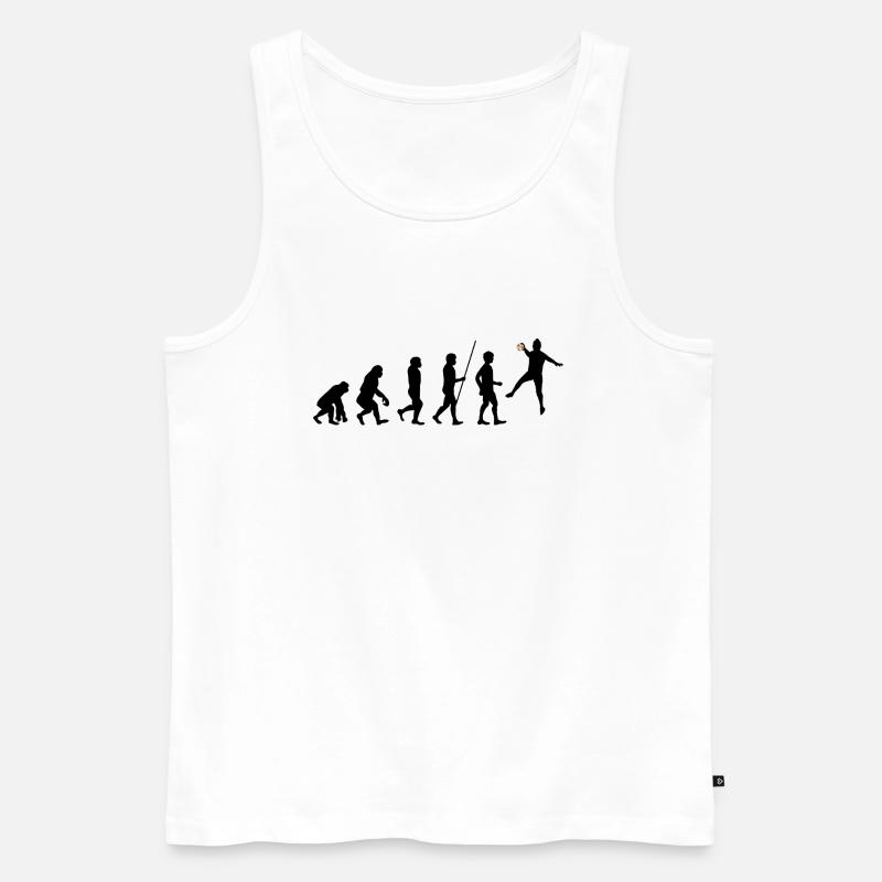 Handballer Evolution Handball Retro black - Men's Premium Organic Tank Top - white