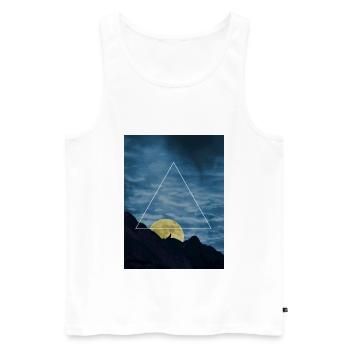wolf-triangle - Männer Premium Bio Tank Top - Weiß - Vorne - AI Model Male 178 light (178cm)