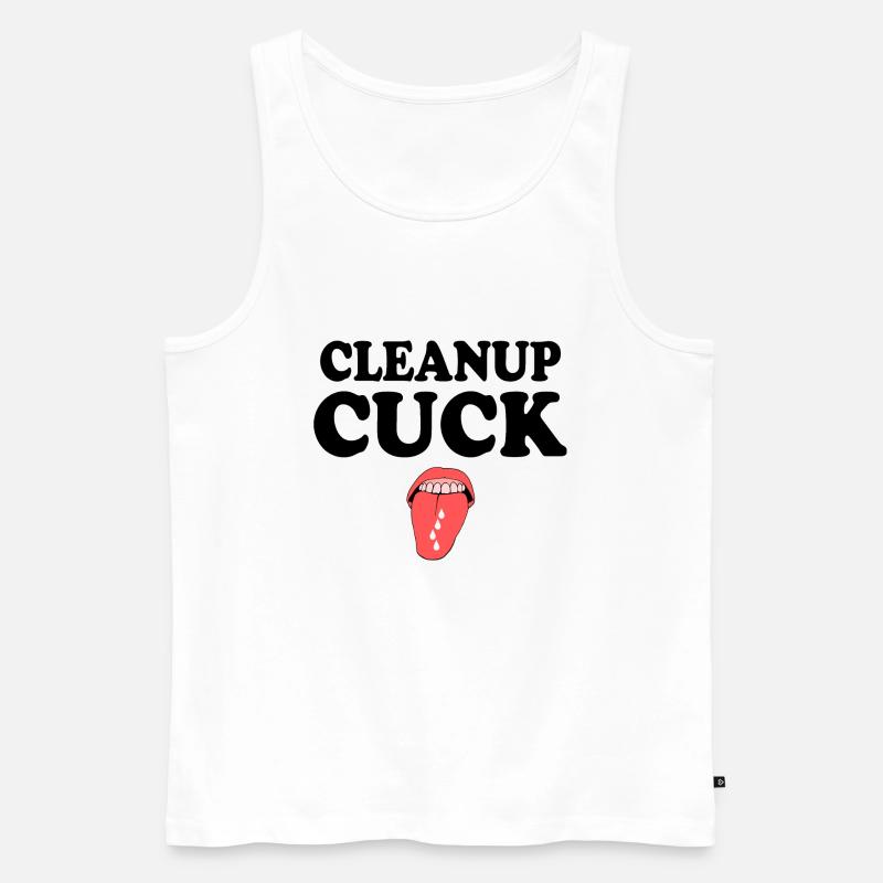 Cuckold clean up - Männer Premium Bio Tank Top - Weiß