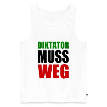 Iran diktator muss weg - Männer Premium Bio Tank Top - Weiß - Vorne - AI Model Male 178 light (178cm)