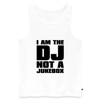 DJ - I am the DJ not a jukebox - Männer Premium Bio Tank Top - Weiß - Vorne - Michal (187cm)
