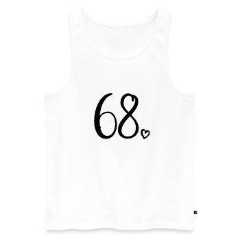Cute Number 68, 68 Years Old, 68th Birthday Gift - Men's Premium Organic Tank Top - white - Front - AI Model Male 178 light (178cm)