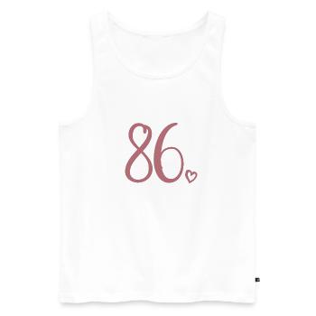 Süße Nummer 86, 86 Jahre alt, Geschenk zum 86. Geburtstag - Männer Premium Bio Tank Top - Weiß - Vorne - AI Model Male 178 light (178cm)