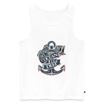 Ocean Deep Anker - Männer Premium Bio Tank Top - Weiß - Vorne - AI Model Male 178 light (178cm)