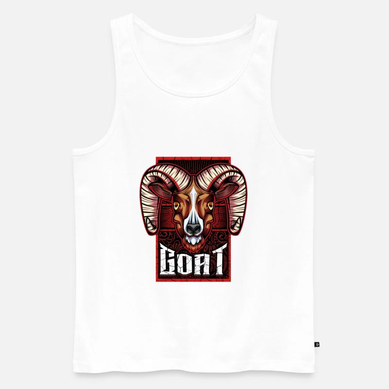 Ziege - Männer Premium Bio Tank Top - Weiß