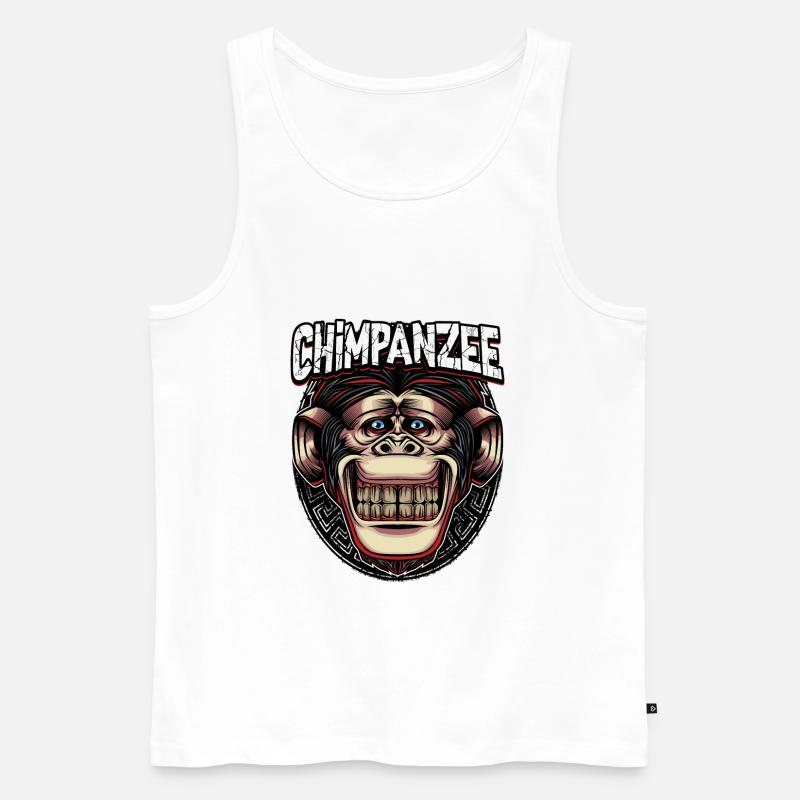 Schimpansen Affe - Männer Premium Bio Tank Top - Weiß
