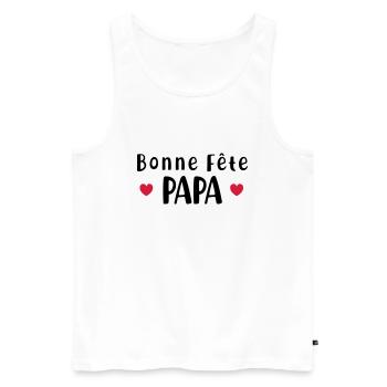 Bonne fête papa - Débardeur bio Premium Homme - blanc - Devant - Michal (187cm)