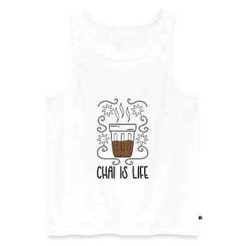 Chai Spice Tea Coffee Lover Black Tea Masala Milk - Men's Premium Organic Tank Top - white - Front - Michal (187cm)