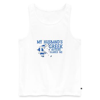 Femme Grèce Grec Grec - Débardeur bio Premium Homme - blanc - Devant - Michal (187cm)
