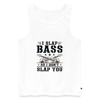 Bassiste Slapping Bass Guitar Musicien - Débardeur bio Premium Homme - blanc - Devant - Michal (187cm)