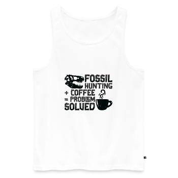Fossilien Kaffee Fossilienjagd Paläontologe - Männer Premium Bio Tank Top - Weiß - Vorne - AI Model Male 178 light (178cm)