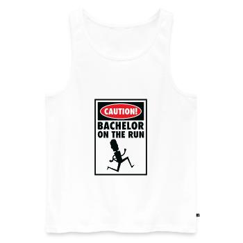 Bachelor Caution Bräutigam Heiraten Hochzeitstag - Männer Premium Bio Tank Top - Weiß - Vorne - Michal (187cm)