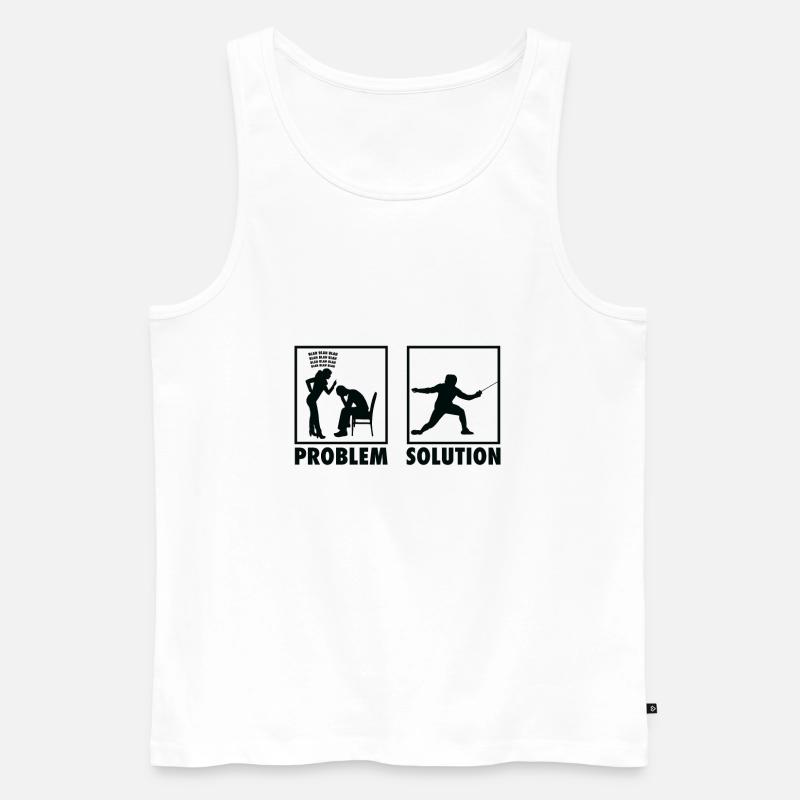 Fencing Fencer Statement Problem Solution. - Männer Premium Bio Tank Top - Weiß
