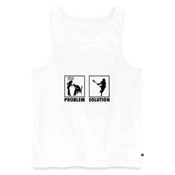 Lacrosse Lacrosse Players Statement Problem - Männer Premium Bio Tank Top - Weiß - Vorne - Michal (187cm)