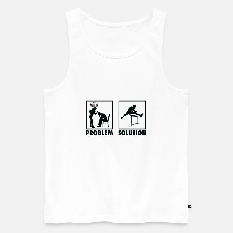 Athletics Athletes Statement Problem Solution. - Men's Premium Organic Tank Top - white