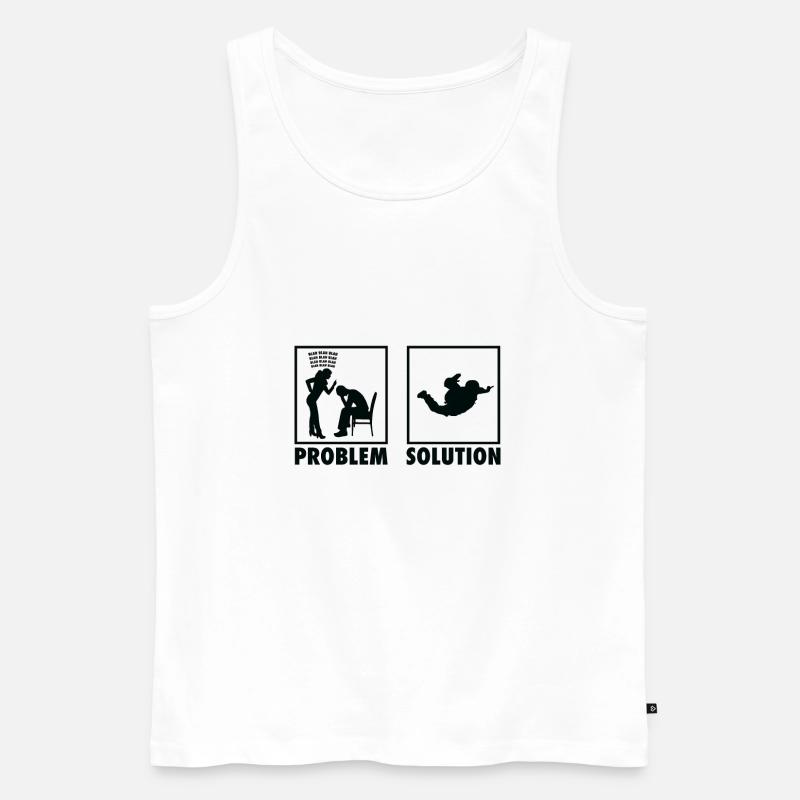 Skydiving Skydivers Statement Problem Solution. - Men's Premium Organic Tank Top - white