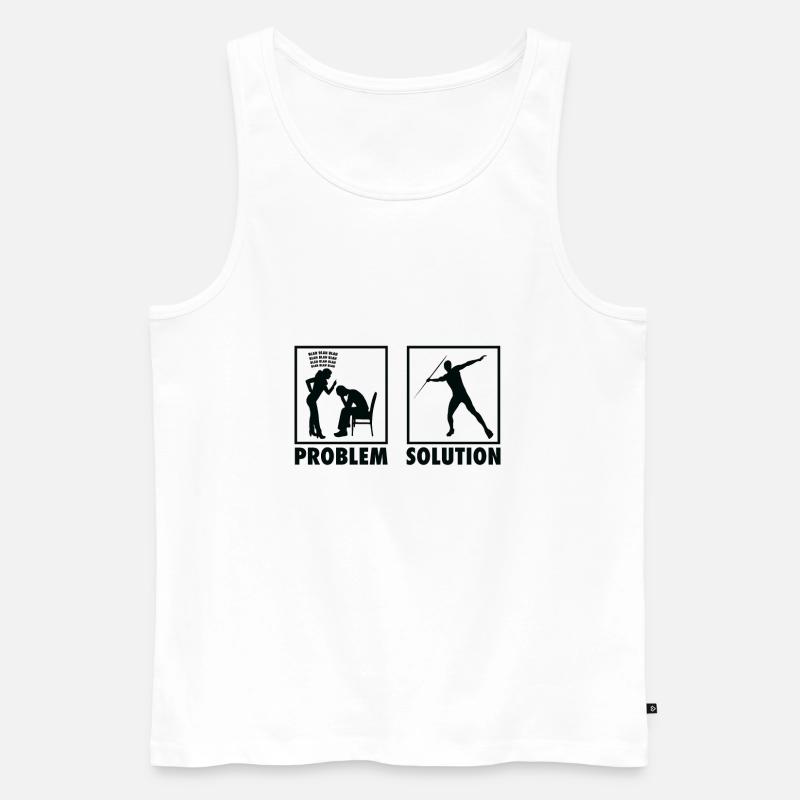 Athletics Athletes Statement Problem Solution. - Men's Premium Organic Tank Top - white