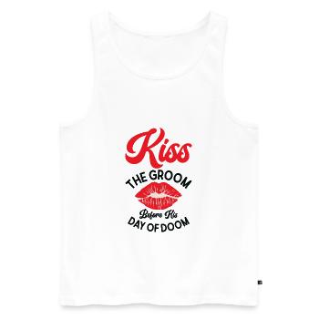 Jour de mariage de célibataire Fate Kisser - Débardeur bio Premium Homme - blanc - Devant - Michal (187cm)