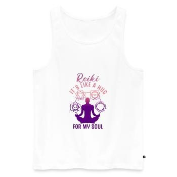 Energy Medicine Reiki Soul Practitioner Energy - Männer Premium Bio Tank Top - Weiß - Vorne - AI Model Male 178 light (178cm)