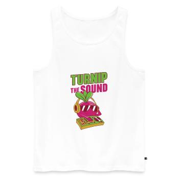 Music Turnip Party Music Lover Vegetable - Men's Premium Organic Tank Top - white - Front - Michal (187cm)