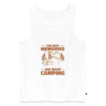The Best Memories Are Made Camping - Men's Premium Organic Tank Top - white - Front - AI Model Male 178 light (178cm)