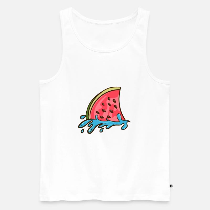 Aileron de requin comme pastèque - Débardeur bio Premium Homme - blanc