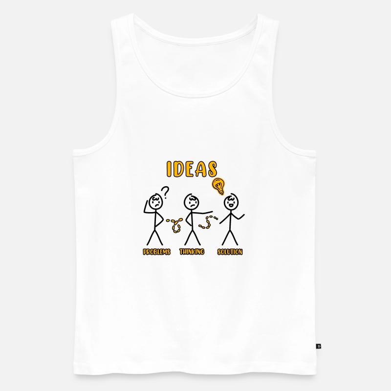 Problemdenken Strichmännchen Lösungsdenker - Männer Premium Bio Tank Top - Weiß