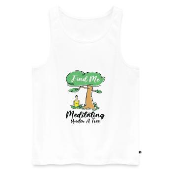Serenity Meditating Nature Fan Spiritual Yoga - Men's Premium Organic Tank Top - white - Front - Michal (187cm)