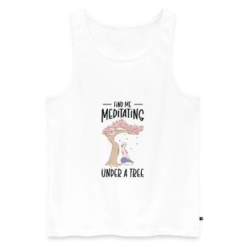 Serenity Meditating Nature Fan Spiritual Yoga - Men's Premium Organic Tank Top - white - Front - Michal (187cm)
