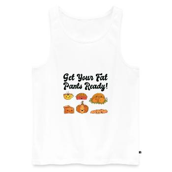 Thanksgiving Party Fall Season Pumpkin Pies Turkey - Men's Premium Organic Tank Top - white - Front - Michal (187cm)