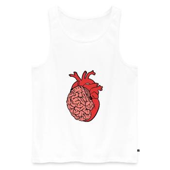 Moitié cerveau moitié cœur Anatomie des organes Science - Débardeur bio Premium Homme - blanc - Devant - AI Model Male 178 light (178cm)