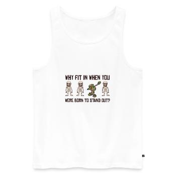 Colorful Skeleton Dabbing Support Autism Awareness - Men's Premium Organic Tank Top - white - Front - Michal (187cm)