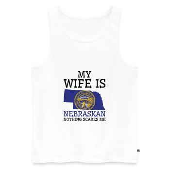 Nichts macht mir Angst Nebraska Ehefrau Nebraska - Männer Premium Bio Tank Top - Weiß - Vorne - Michal (187cm)