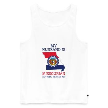 Nichts macht mir Angst Missourian Husband Missouri - Männer Premium Bio Tank Top - Weiß - Vorne - Michal (187cm)