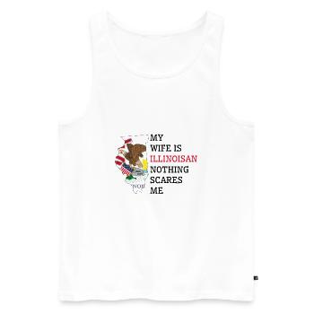 Nichts macht mir Angst Illinoisan Wife Illinois - Männer Premium Bio Tank Top - Weiß - Vorne - Michal (187cm)