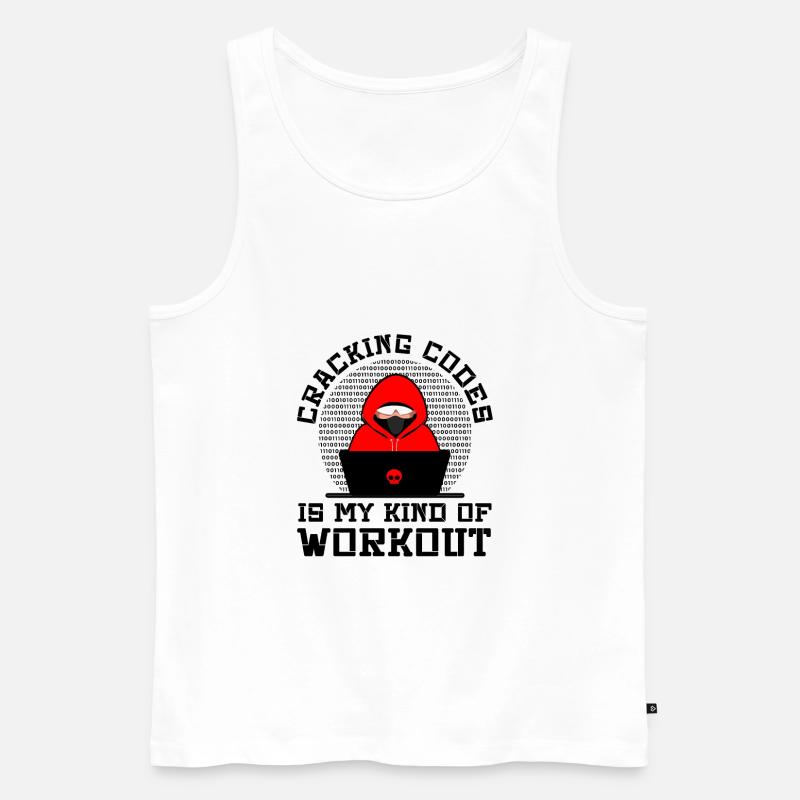 Cybersecurity Professional Hacker Cracking Codes - Männer Premium Bio Tank Top - Weiß