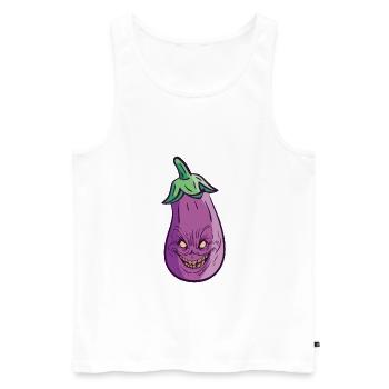 Halloween Auberginenmonster Gesundes Essen - Männer Premium Bio Tank Top - Weiß - Vorne - Michal (187cm)