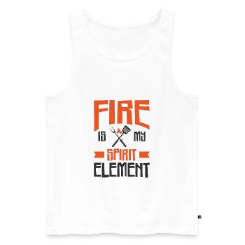 Kochen Grillen Feuergeist Element Koch und Griller - Männer Premium Bio Tank Top - Weiß - Vorne - AI Model Male 178 light (178cm)