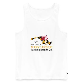 Rien ne me fait peur Marylander Mari Maryland - Débardeur bio Premium Homme - blanc - Devant - AI Model Male 178 light (178cm)